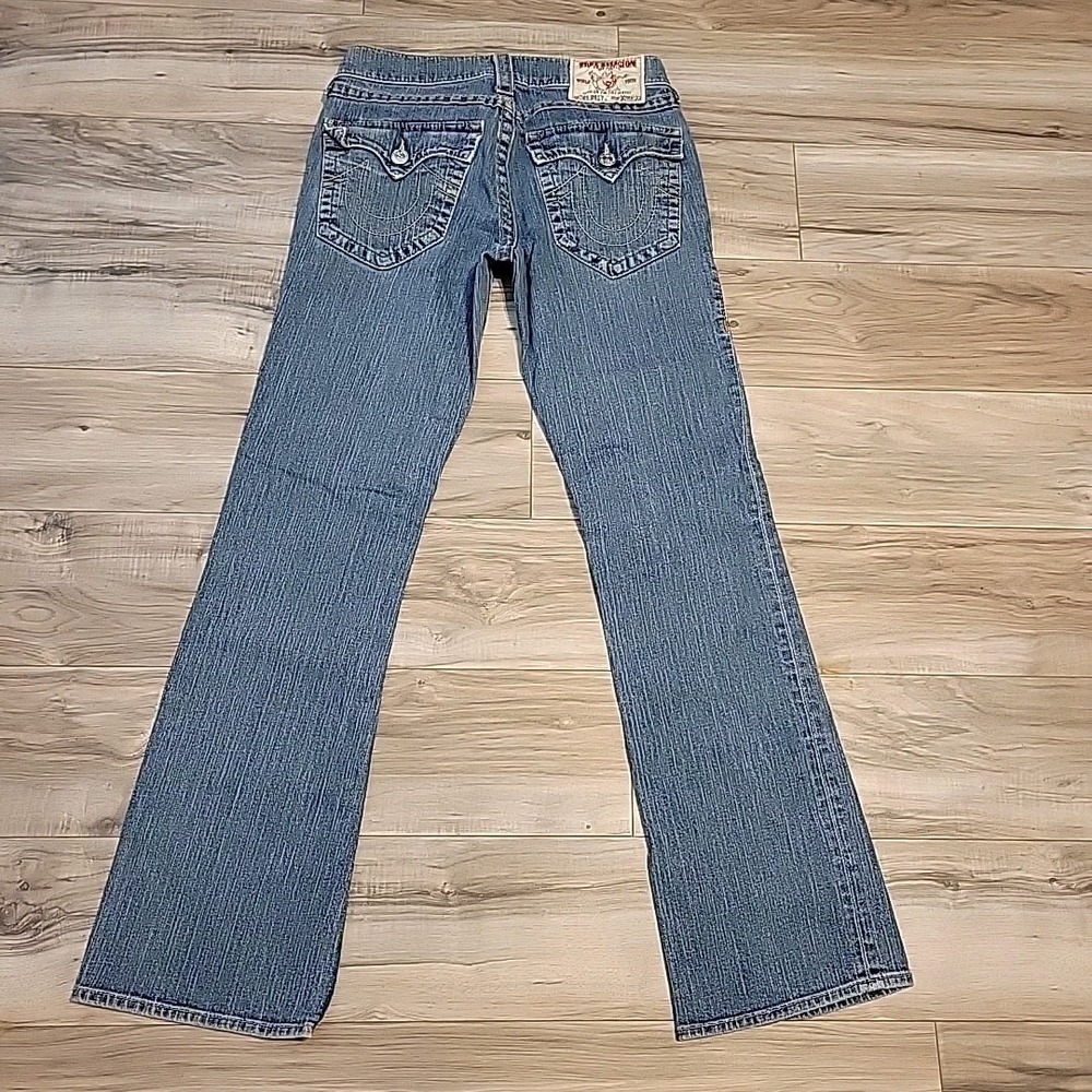 Vtg True Religion Billy Jeans Womens 30 Blue Straight Leg Denim 33" Inseam USA‎